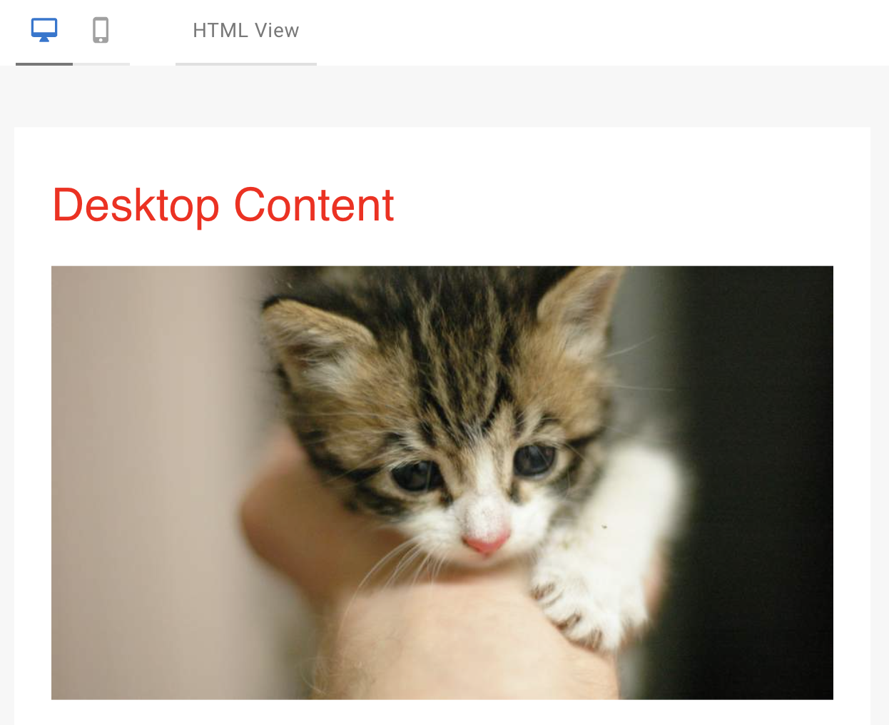 In desktop view, dys-desktop content will be displayed