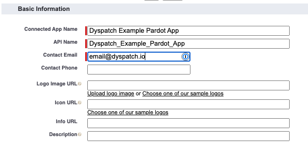 Pardot Basic Information section