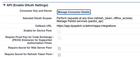 Pardot Manage Consumer Details