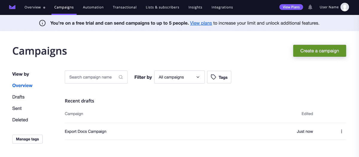 Create a campaign page